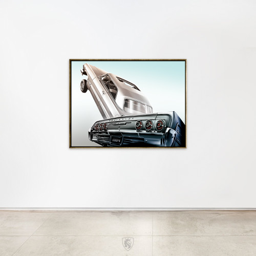 1964 & 63 Impala 36"x48" Hand Embellished Limited Edition Of 10