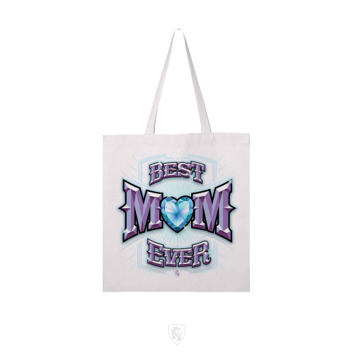 Best Mom ever 22K Canvas Tote White