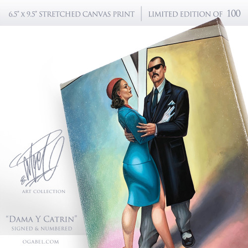 La Dama Y El Catrin 6.5"x 9.5" Limited Edition Canvas