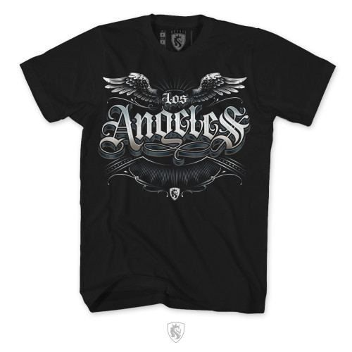 LA Gothic Wings Mens Tee