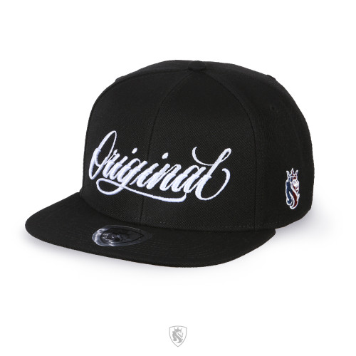 Original Script On a Black Snapback Hat