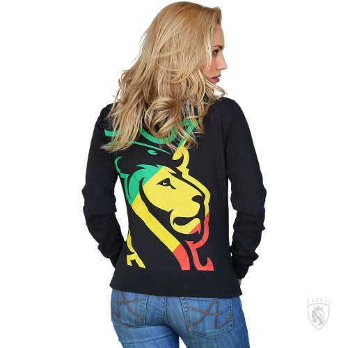 Ogabel Lion Logo In Rasta Colors On A Girls Zipper Hoodie
