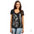 Tombstone Vneck - Angel Sadly Drinking Wine over a tomb