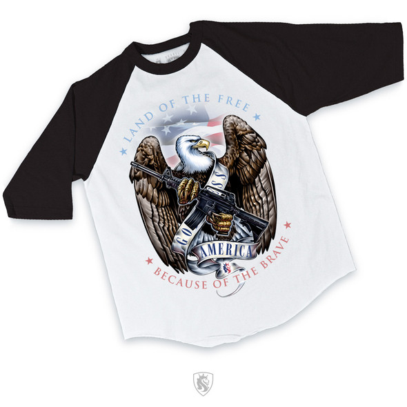 Land Of The Free Mens Raglan