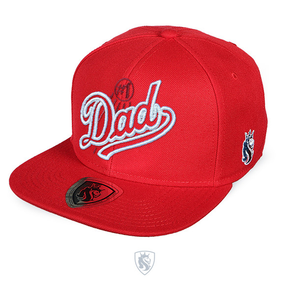 #1 Dad Red Snap Back Hat