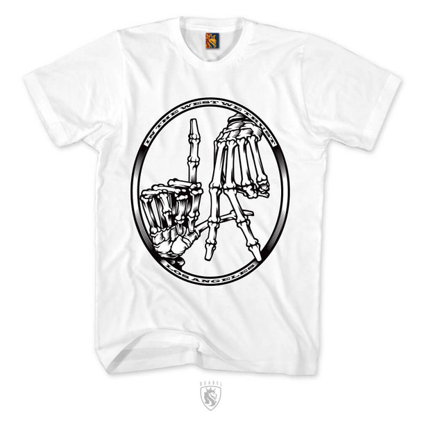 LA Bones Mens Tee In White