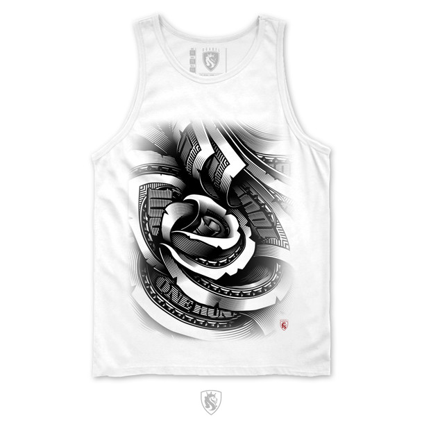 Money Rose Tank in White