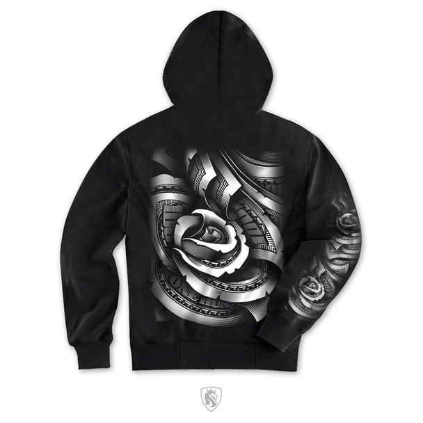 Money rose mens zipper hoodie