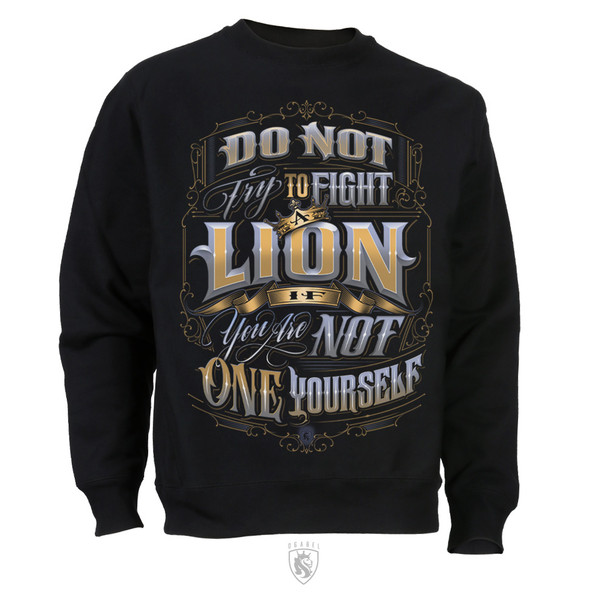 Fighting A Lion Crewneck Sweater