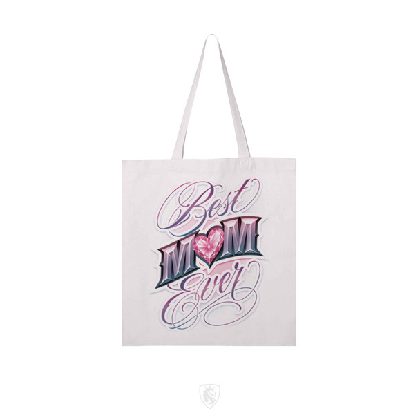 Best Mom ever Canvas Tote White