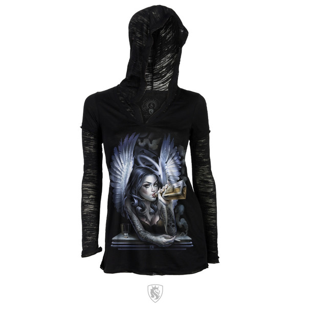 Tipsy 22K Womens Sheer Pullover Hoodie