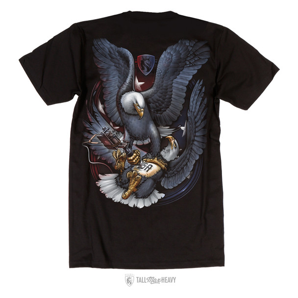 USA Tattoo Eagles Mens Heavy Max Tall Tee