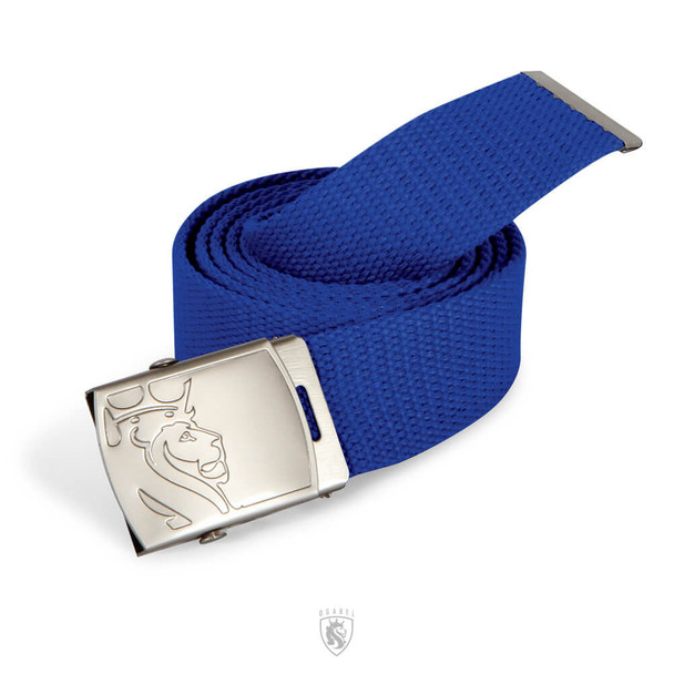 Blue Web Belt with Lion Buckle