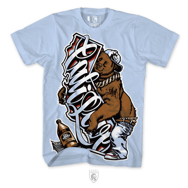 Cali Bear Tee In Light Blue Tee