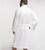 white bamboo bathrobe on man back