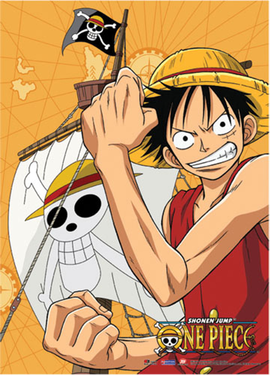 One Piece: Luffy Flex Anime Wall Scroll - Circle Red