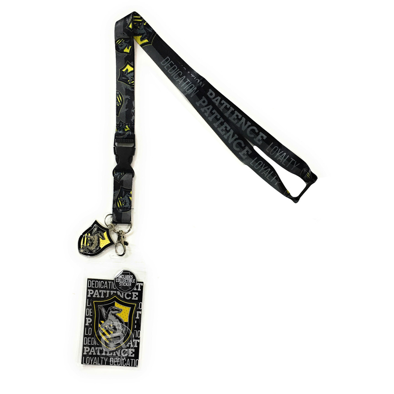 Harry Potter Hufflepuff Traits Lanyard with ID Badge Holder & Metal Charm -  Circle Red