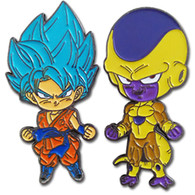 Dragon Ball Super SSGSS Blue Goku & Golden Frieza Pins Set of 2