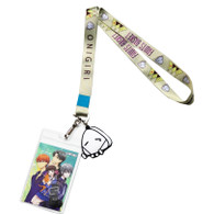 Fruits Basket Onigiri Lanyard with ID Badge Holder & PVC Rice Ball Charm