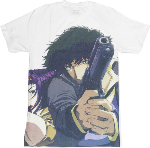 Cowboy Bebop: Spike and Faye Men's Sublimation T-Shirt - Circle Red