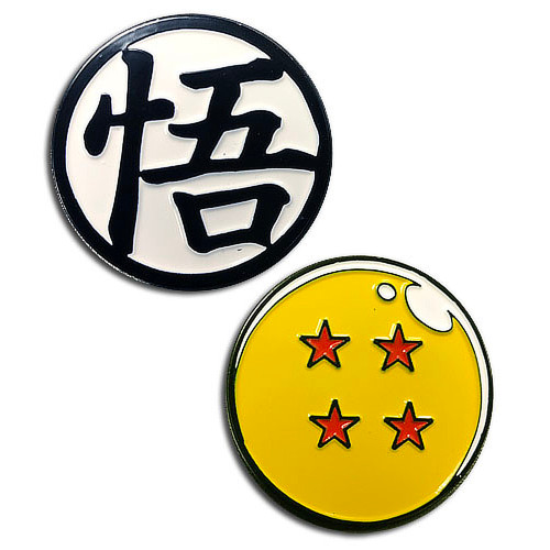 Dragon Ball Super Dragonball 4 Goku Symbol Icon Pins Set Of 2 Circle Red
