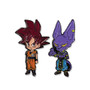 Dragon Ball Super SSG Super Saiyan God Red Goku & Beerus Pins Set of 2 