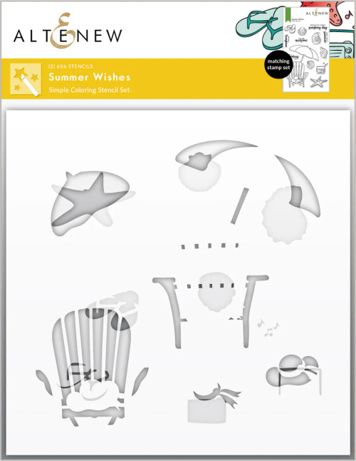 Summer Wishes Simple Coloring Stencil Set (2 in 1)