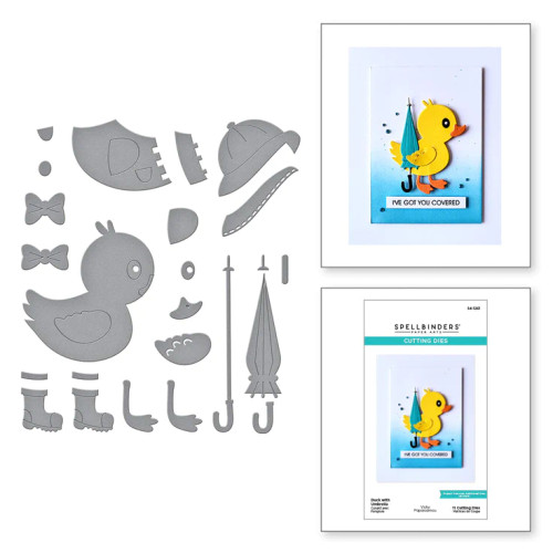 Duck with Umbrella Etched Dies from The Showered With Love Collection by Vicki Papaioannou