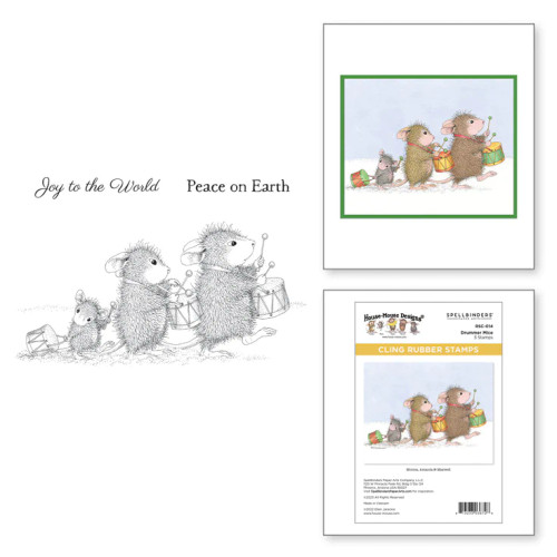 Drummer Mice Cling Rubber Stamp Set from the  House Mouse Holiday Collection