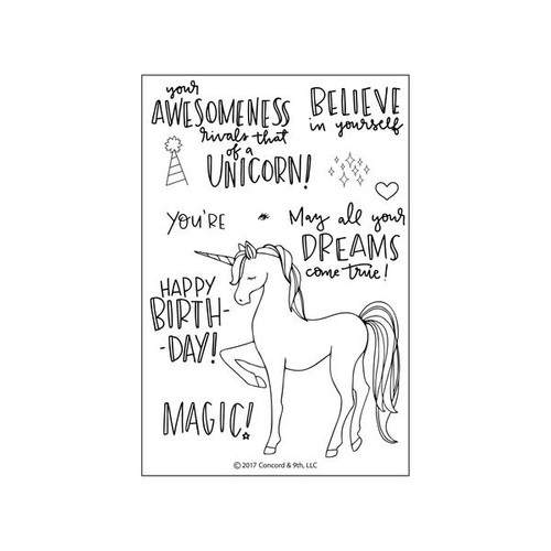 Unicorn Awesomeness Stamp by Concord & 9th