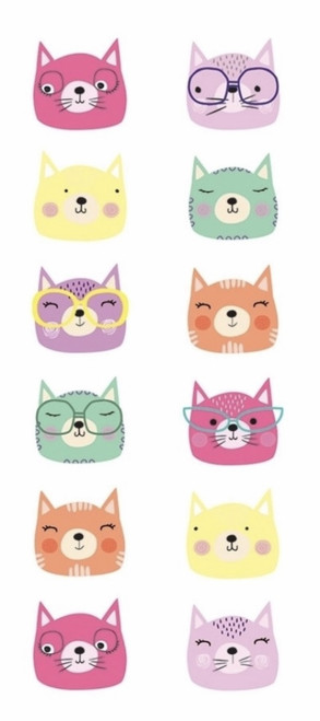 Cat Faces 2" Stickers by Paper House Productions