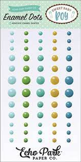 Enamel Dots, Sweet Baby Boy, 60pcs