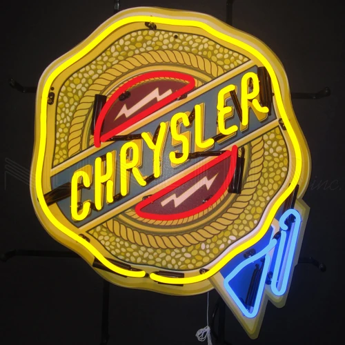 Chrysler Badge Neon Sign Mancavemall Mancave Man Cave