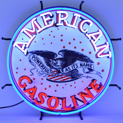 American Gasoline Neon Sign Man Cave Mall Mancave Mall mancavemall.com