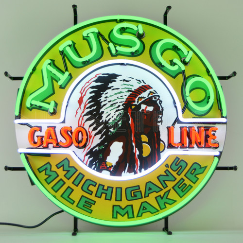 Musgo Gasoline Neon Sign Man Cave Mall Mancave Mall mancavemall.com