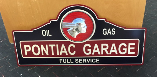 Pontiac Garage Full Service Oil Gas Steel Sign 23 x 11 new store man cave mall mancavemall.com