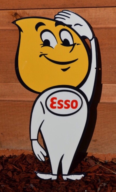 Esso Oil Drop Man Heavy Steel Sign Esso Boy 15 x 31 photo man cave mall mancavemall.com