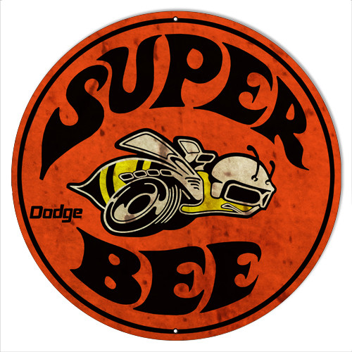 Dodge Super Bee Round Steel Sign Choice Of 2 Styles & Sizes