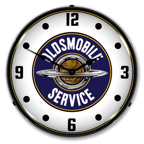 Oldsmobile Service Bright LED Clock wb man cave mall mancavemall.com