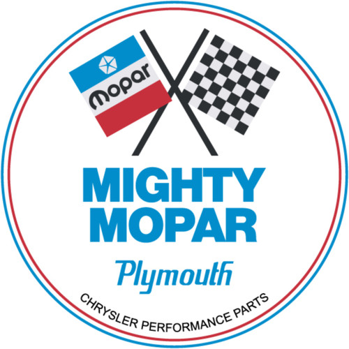  Mighty Mopar Plymouth Chrysler Performance Parts Steel Sign 14 18 24 30 Round Man Cave Mall mancavemall.com lrg 1