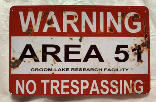 Warning Area 51 Groom Lake Nevada UFO PVC Magnet 2" x 3" Alien Aliens Roswell mancavemall Man Cave Mall mancavemall.com Mancave 