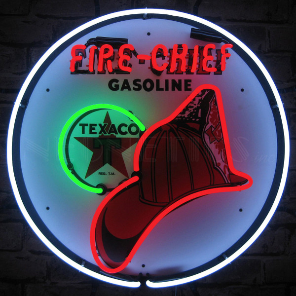 Texaco Fire Chief Neon Sign Mancave Mall Man Cave Mancavemall