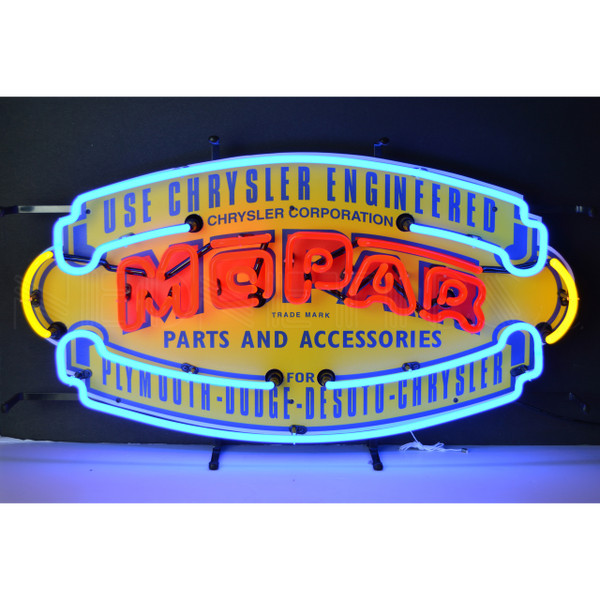 Mopar Vintage Shield Style Parts Neon Sign Mancavemall Mancave Man Cave