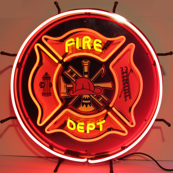 Fire Department Neon Sign Mancavemall Mancave Man Cave