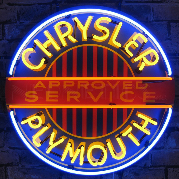 Chrysler Plymouth Service Neon Sign Mancave Mall Man Cave Mall mancavemall.com