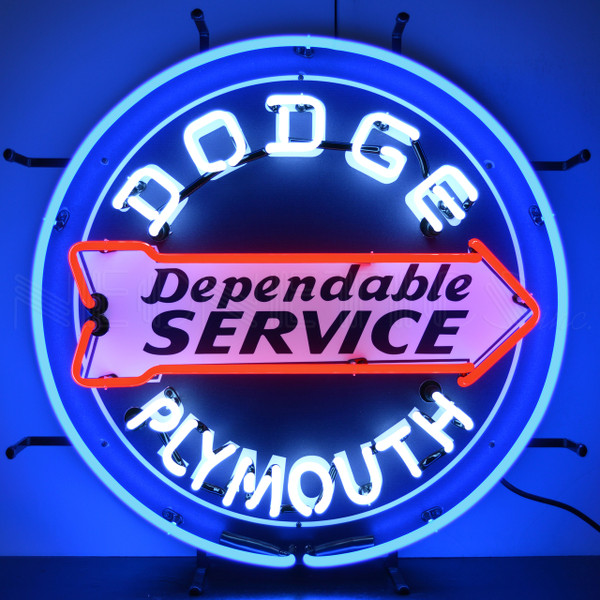 Dodge Plymouth Dependable Service Neon Sign Man Cave Mall Mancave Mall mancavemall.com