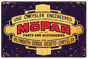 Chrysler Mopar Vintage 1937 Shield Logo Metal Sign 1218 Man Cave Mall mancavemall.com