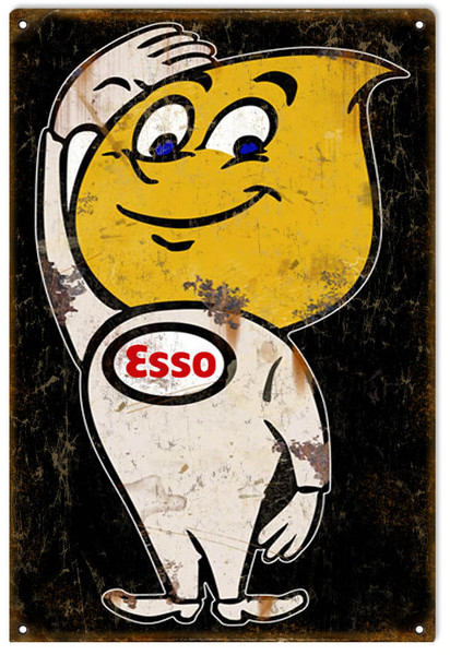 Esso Motor Oil Esso Oil Drop Man Metal Sign Esso Boy 12 x 18 man cave mall mancavemall.com