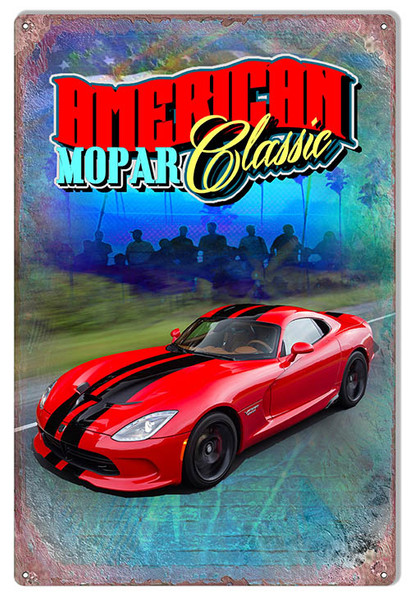 Mopar American Classic Metal Sign 1218 Man Cave Mall mancavemall.com