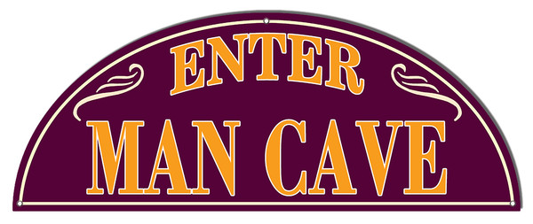 Enter Man Cave Arc Steel Sign 7 18 Man Cave Mall mancavemall.com